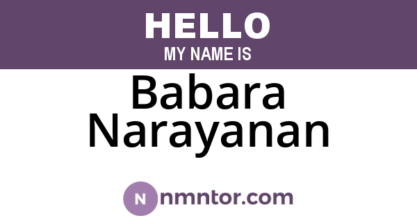 Babara Narayanan