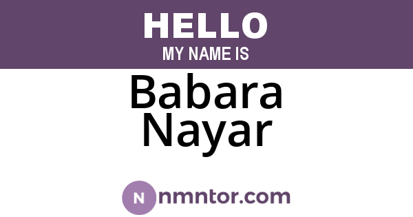 Babara Nayar
