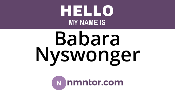 Babara Nyswonger