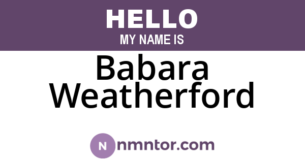 Babara Weatherford