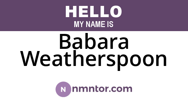 Babara Weatherspoon