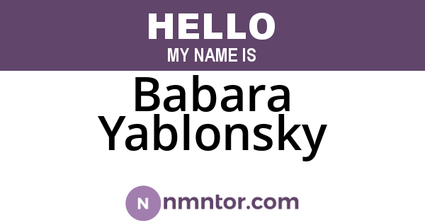 Babara Yablonsky