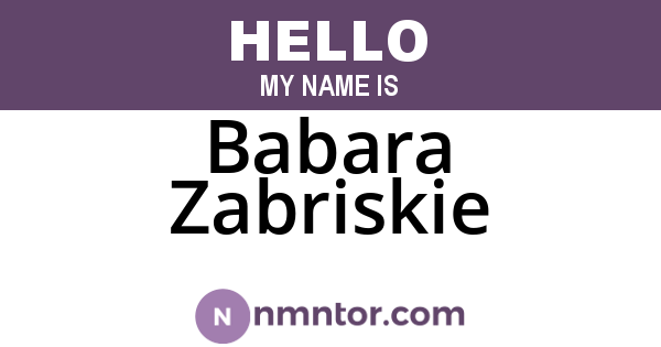 Babara Zabriskie