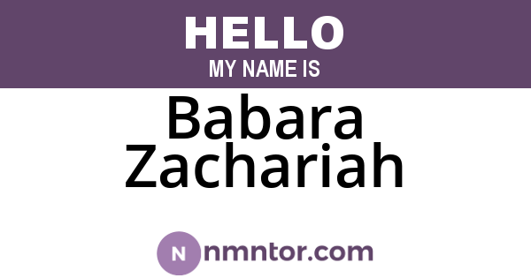 Babara Zachariah