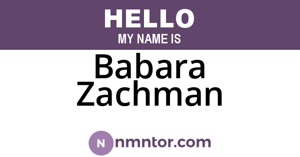 Babara Zachman