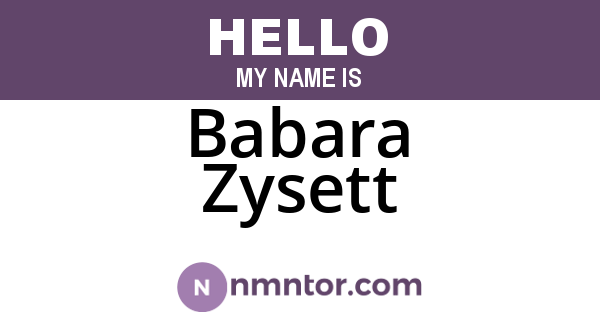 Babara Zysett