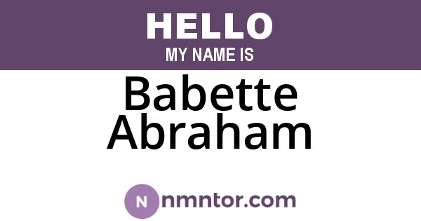 Babette Abraham