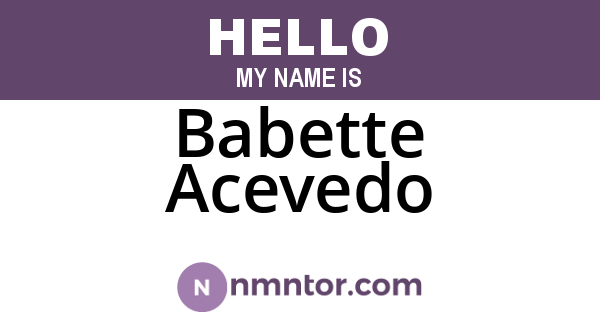 Babette Acevedo