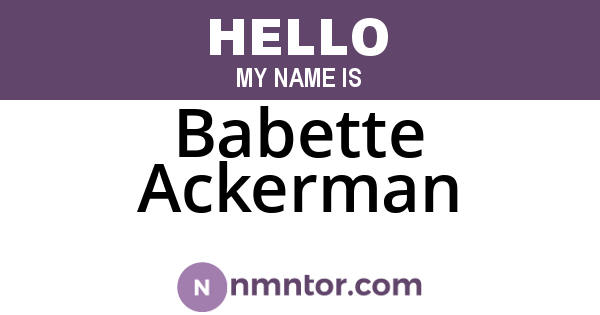 Babette Ackerman