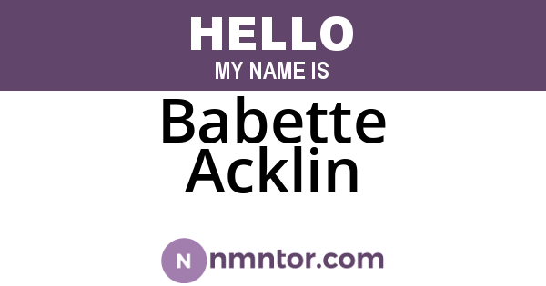 Babette Acklin