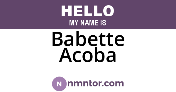 Babette Acoba