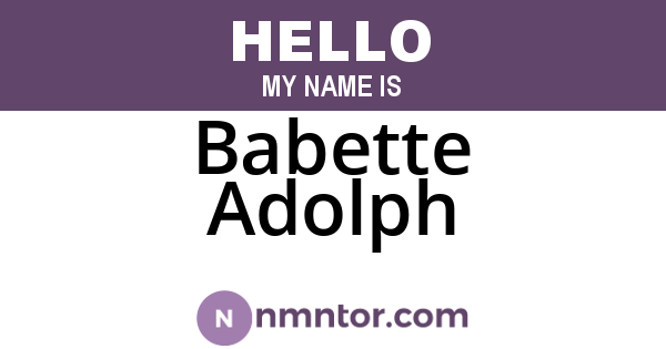Babette Adolph