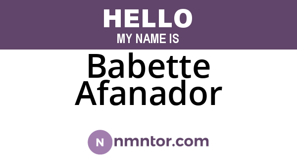 Babette Afanador