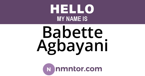 Babette Agbayani