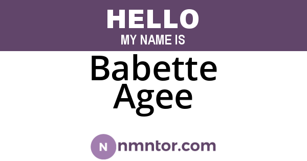 Babette Agee