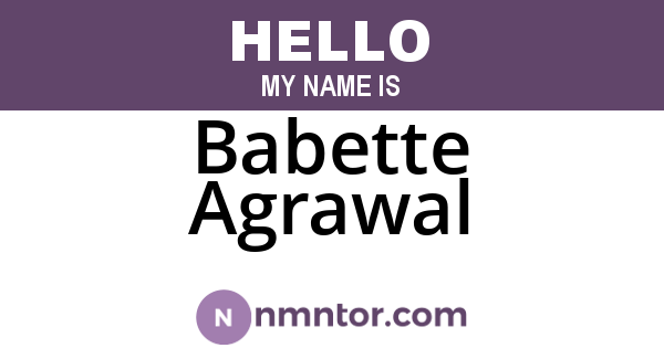 Babette Agrawal