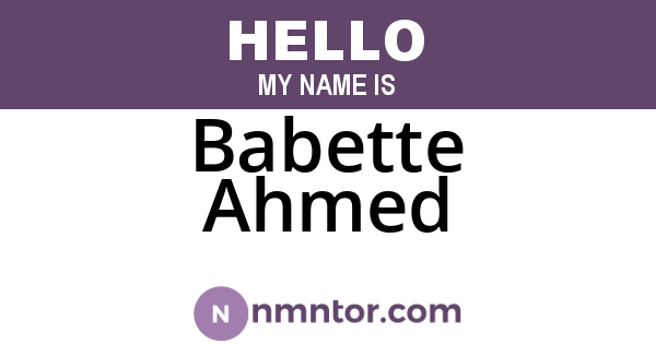 Babette Ahmed