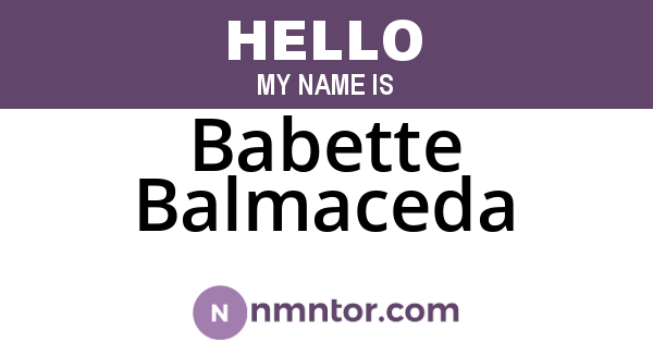 Babette Balmaceda