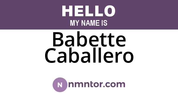 Babette Caballero
