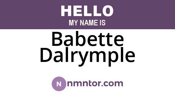 Babette Dalrymple