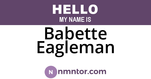Babette Eagleman