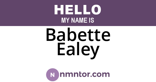 Babette Ealey