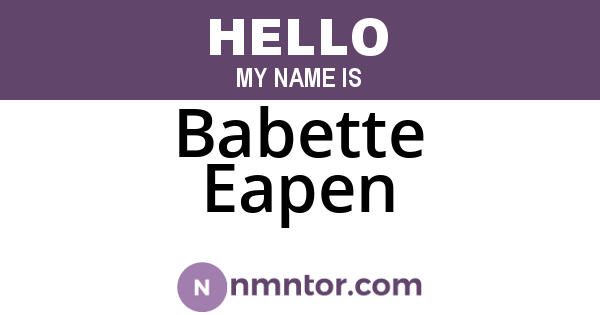 Babette Eapen