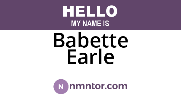Babette Earle