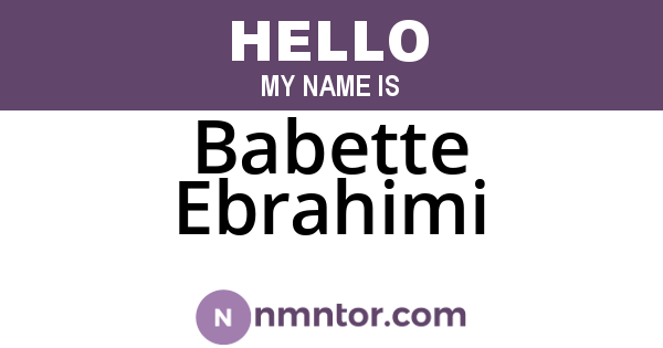 Babette Ebrahimi