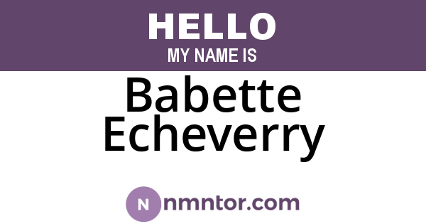 Babette Echeverry