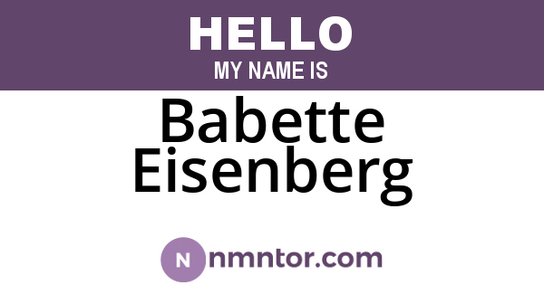 Babette Eisenberg