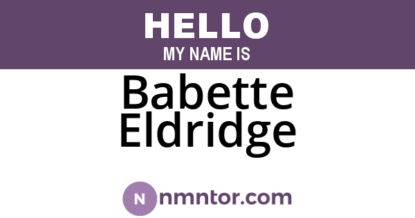 Babette Eldridge