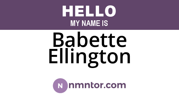 Babette Ellington