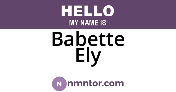 Babette Ely