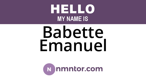 Babette Emanuel