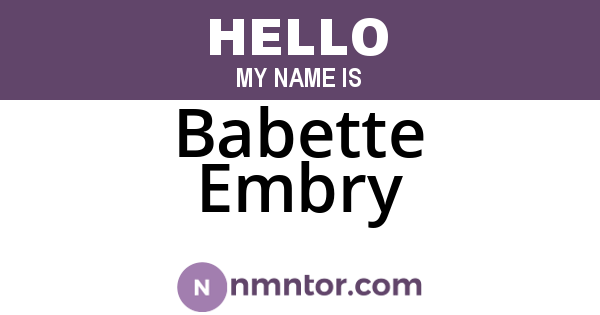 Babette Embry