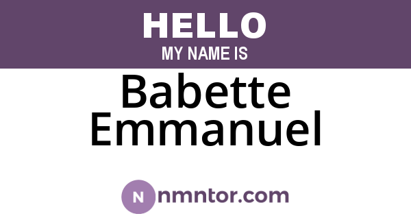 Babette Emmanuel