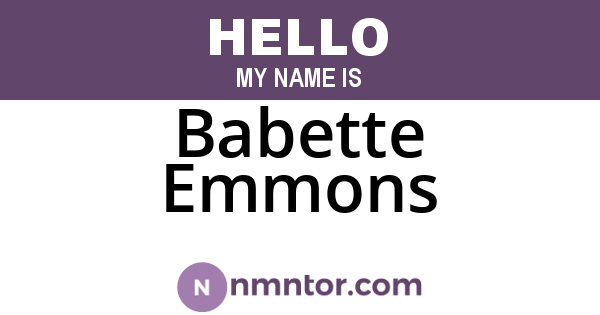 Babette Emmons