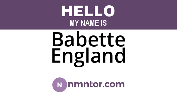Babette England