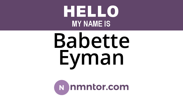 Babette Eyman