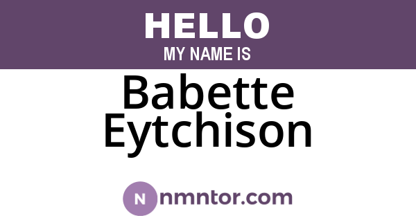 Babette Eytchison