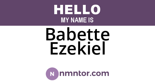 Babette Ezekiel