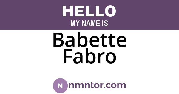 Babette Fabro