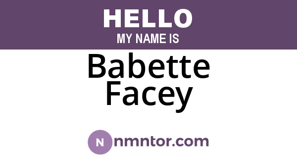 Babette Facey