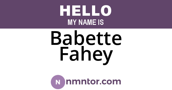 Babette Fahey