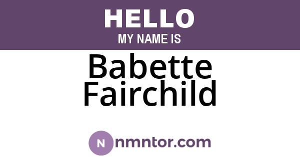 Babette Fairchild