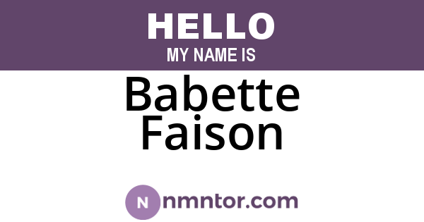 Babette Faison