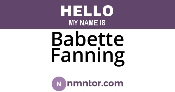 Babette Fanning