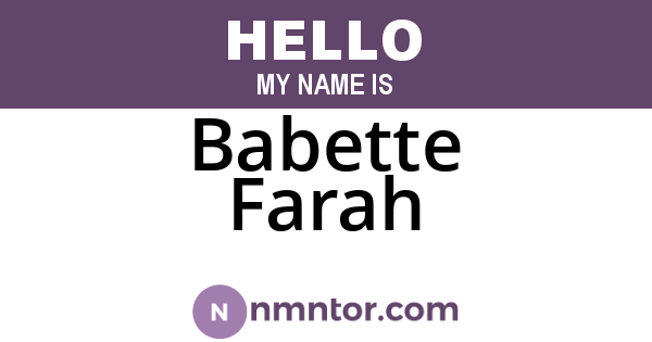 Babette Farah