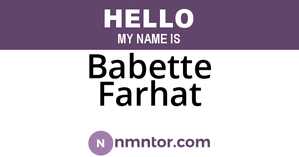Babette Farhat